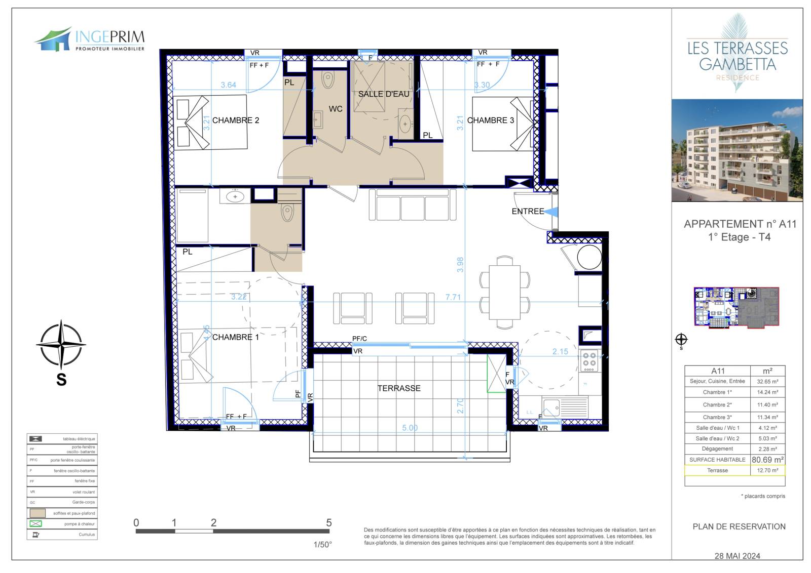 Appartement neuf T4 VEFA avec stationnements en centre-ville de Hyères proche de toutes commodités dans le Var