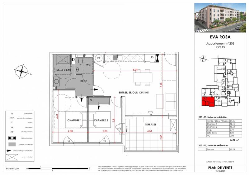 203 appartement 3 pièces dans résidence de prestige