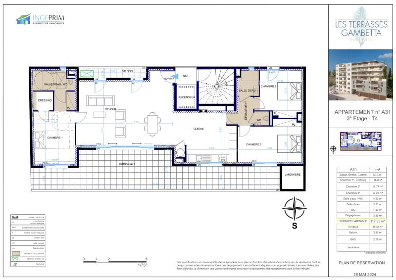 Appartement neuf T4 VEFA avec stationnements en centre-ville de Hyères proche de toutes commodités dans le Var