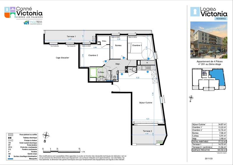 Appartement neuf T4 VEFA en centre-ville de Hyères proche de toutes commodités dans le Var