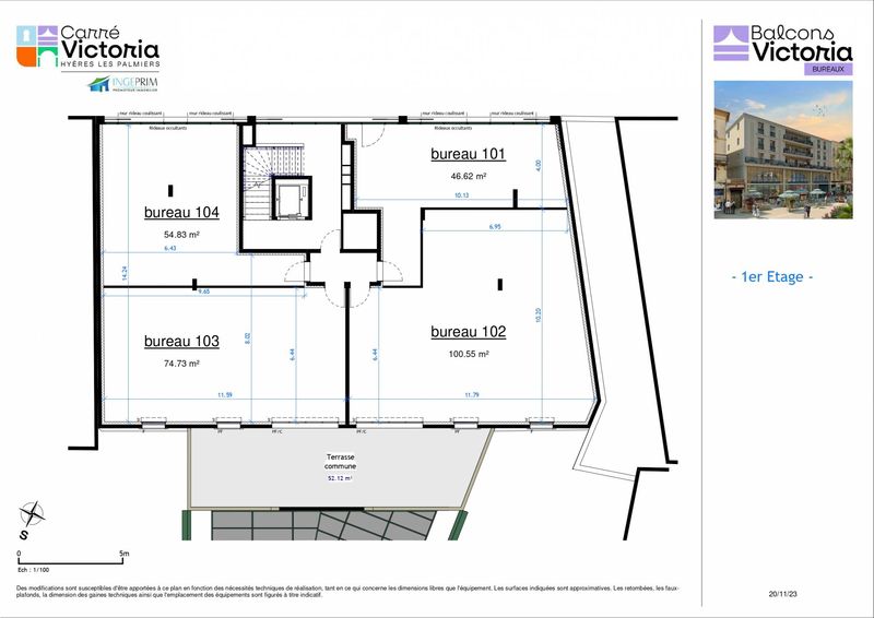 PLAN VEFA BUREAUX À LOUER CENTRE VILLE DE HYERES 