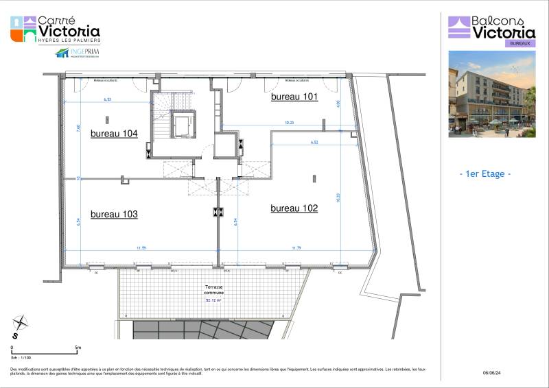 PLAN VEFA BUREAUX À LOUER CENTRE VILLE DE HYERES 